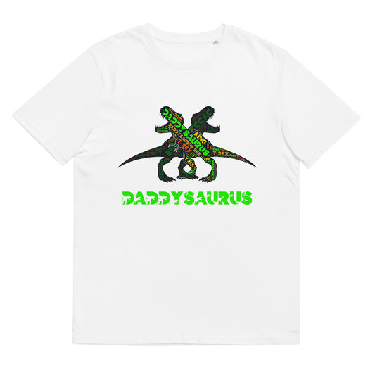 T Rex Dinosaur TShirt Daddysaurus T Shirt Funny Mens Organic Cotton T-Shirt
