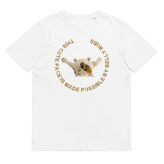 British Bulldog TShirt Dog Laying On Its Back Funny Caption Unisex Organic Cotton T-Shirt