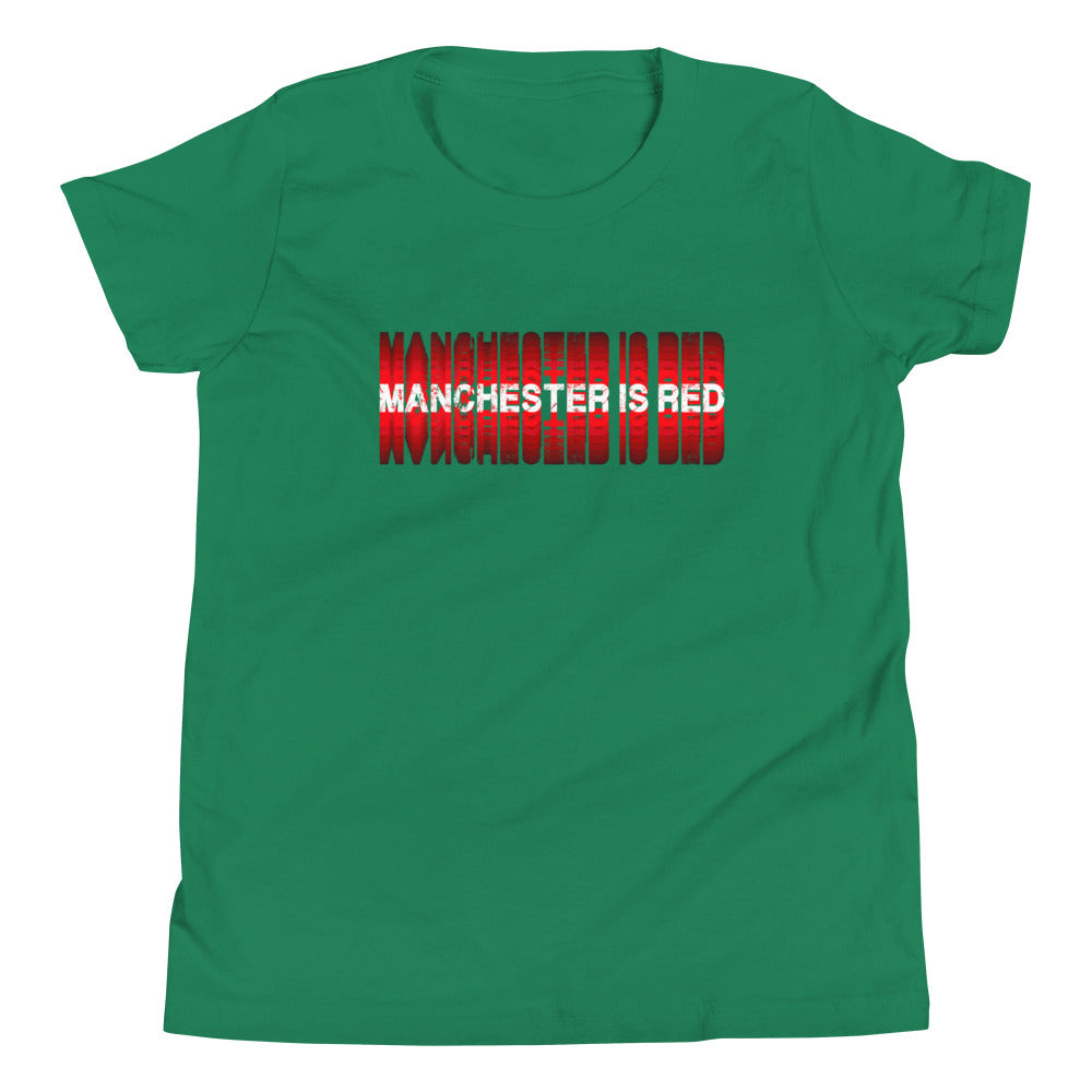 Manchester Is Red Youth TShirt United Football Shirt Funny Utd Slogan Unisex Kids T-Shirt